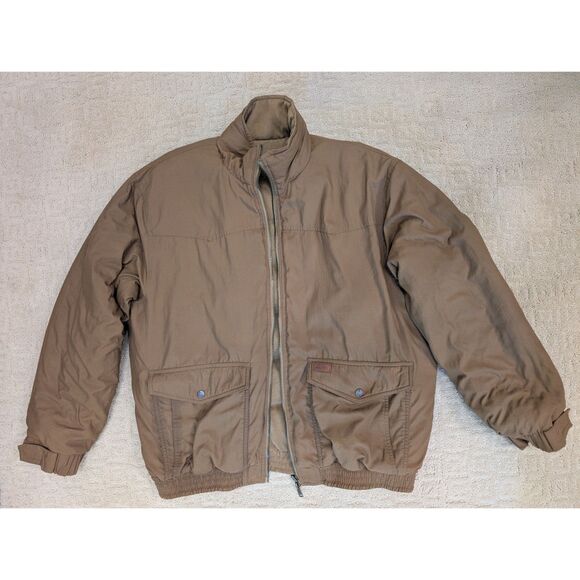 Outback Trading Company Jacket Mens XL Camel Tan Reversible Down Quilted - Picture 3 of 11